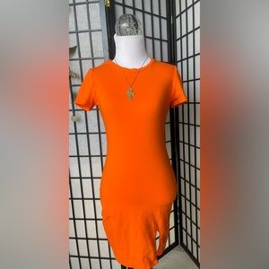 Orange shirt dress